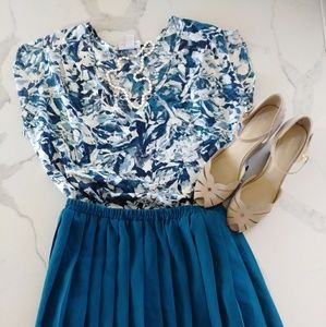 Pure Energy Colorful Blues Blouse Top